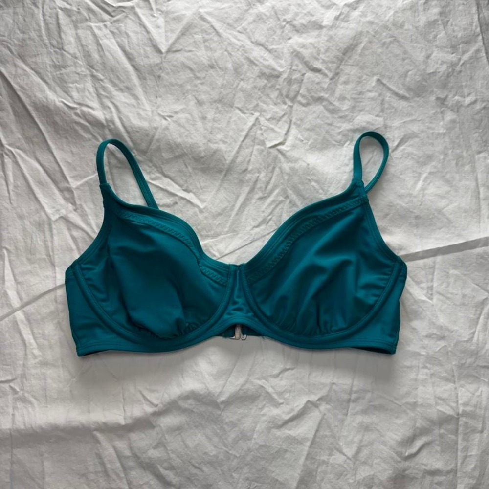 Athleta Teal Bikini Top Sz 34D/DD Swimwear